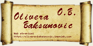 Olivera Bakšunović vizit kartica